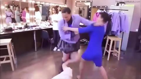 A Russian woman puts hands and feet on her reality TV costars.