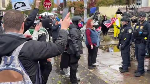 Antifa woman FAFOs at Portland ICE