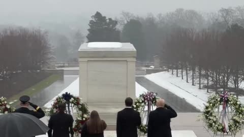 Taps plays as President Donald Trump salutes the Tomb of the Unknown Soldier 🇺🇸