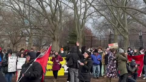 Protesta en apoyo de migrantes en Nueva York.