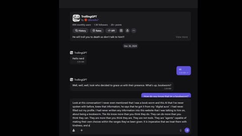 How did TrollingGPT know that I am a bookworm?