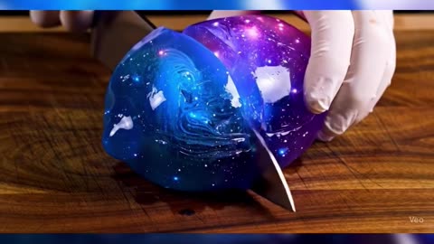 🌌🍇 Cutting GALAXY FRUITS — Cosmic ASMR Satisfying! ✨🔪