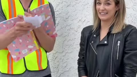 She has a crush on delivery driver