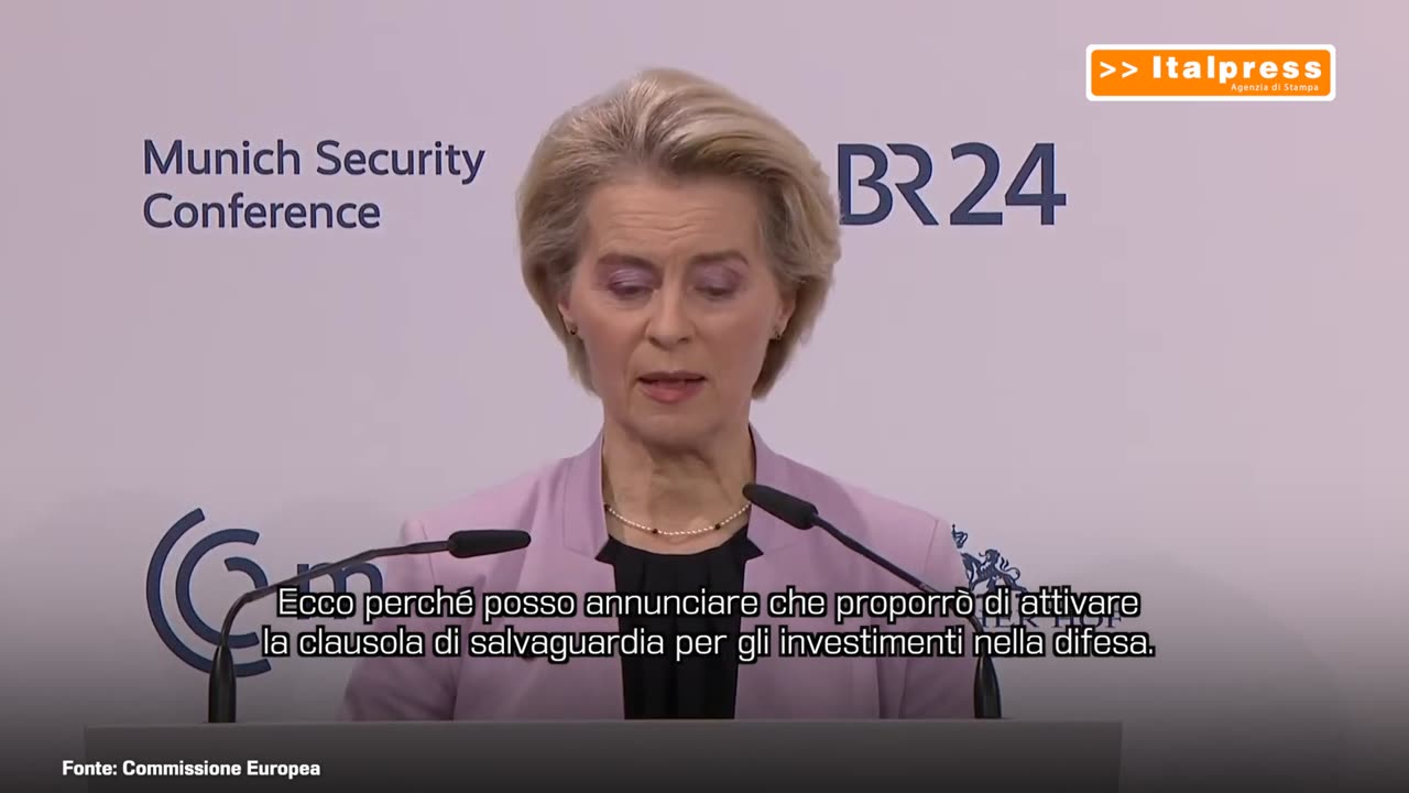 NOTIZIE DAL MONDO Von der Leyen:Più flessibilità per gli investimenti nella difesa.Abbiamo dato agli Stati membri dell'UE un margine di manovra fiscale extra attivando la clausola di salvaguardia e accelerare l'adesione di Ucraina all'UE