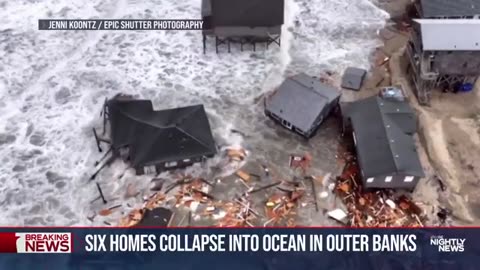 Six homes collapse into Atlantic Ocean in Outer Banks