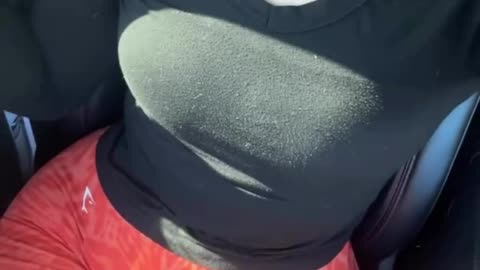 Pretty tgirl inside the car