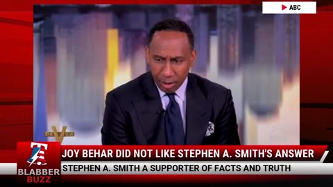 Joy Behar Did Not Like Stephen A. Smith's Answer