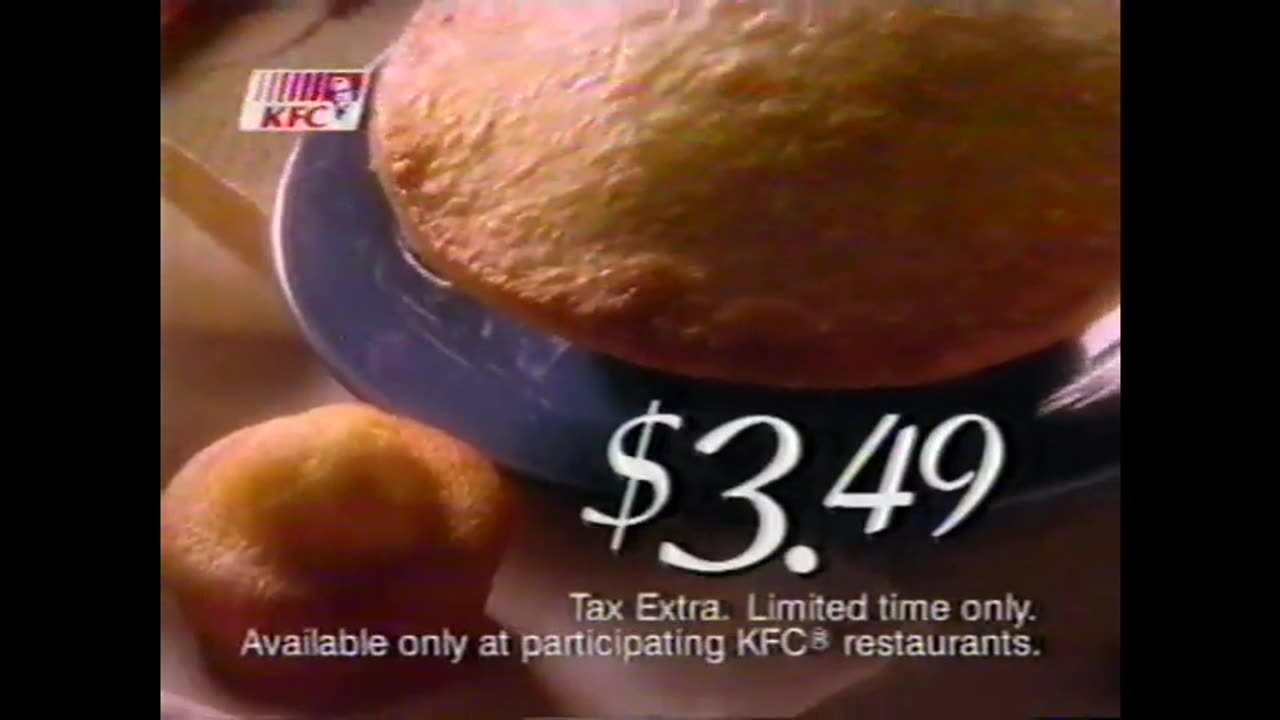 January 4, 1996 - KFC Chunky Chicken Pot Pie & Bumpers for WISH Weather & CBS Special