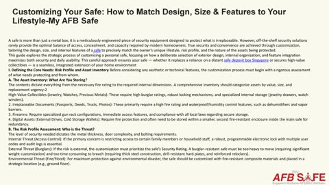 Customizing Your Safe: How to Match Design, Size & Features to Your Lifestyle-My AFB Safe