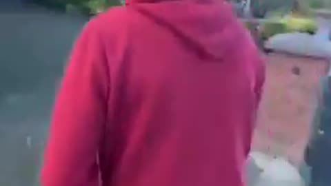 Irish patriot raising the colours on his road is confronted by a neighbour wielding a weapon.