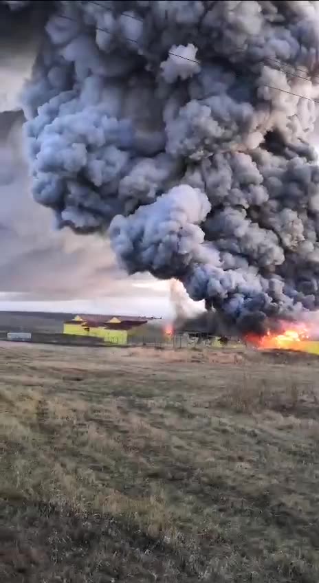 Insane Firing Raging After Drone Strike on Russian Ammunition Dump in Kursk Oblast