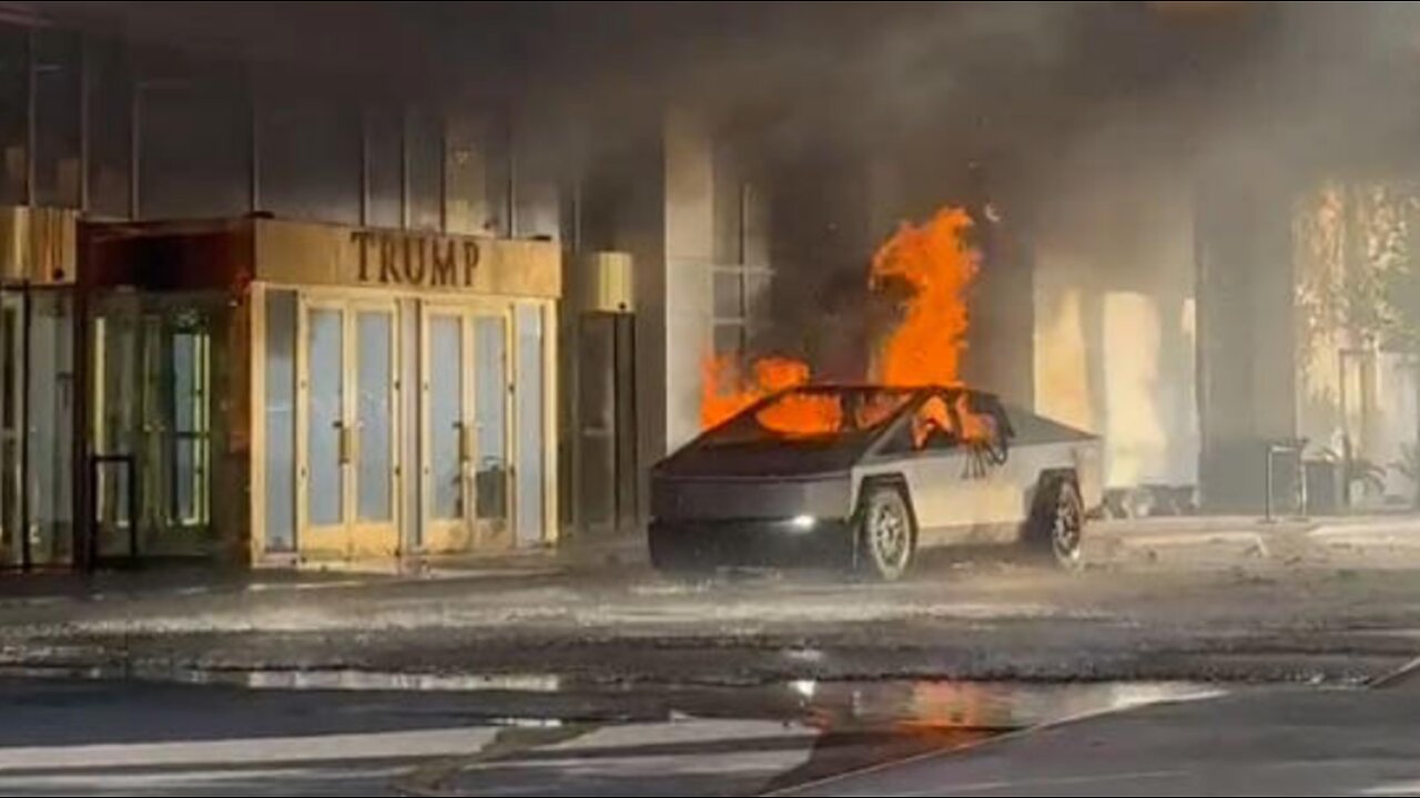 CYBER TRUCK EXPLODES AT TRUMP TOWER