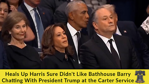 Heals Up Harris Sure Didn't Like Bathhouse Barry Chatting With President Trump at the Carter Service