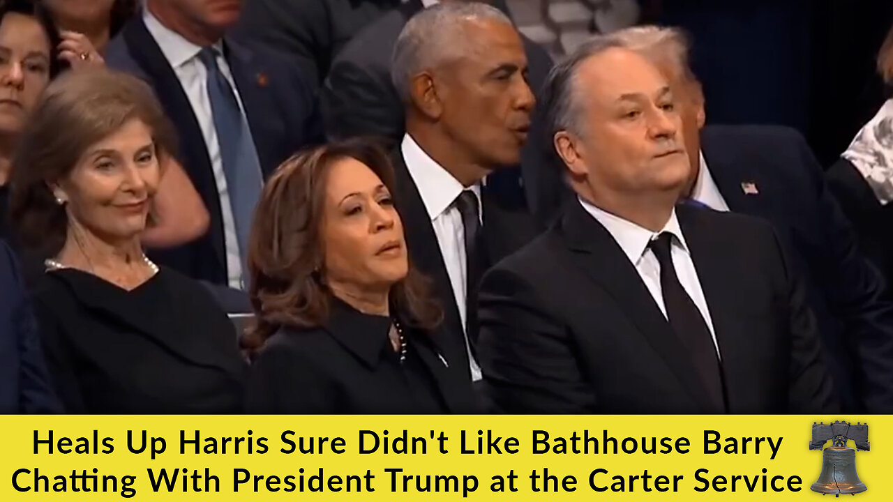 Heels Up Harris Sure Didn't Like Bathhouse Barry Chatting With President Trump at the Carter Service