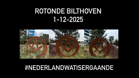 Bilthoven heeft een rotonde met 3 vrijmetselaars beelden