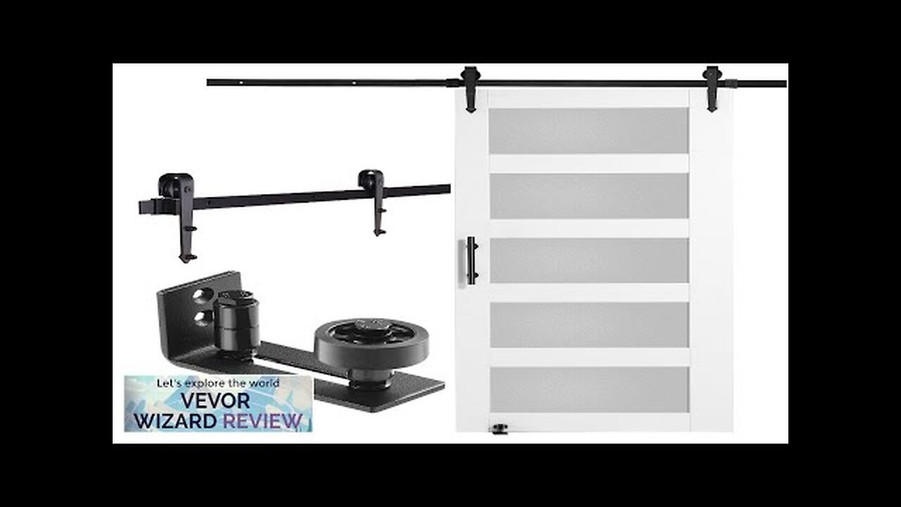 VEVOR Barn Door and Hardware Kit 42" x 84" Wood and Glass Review