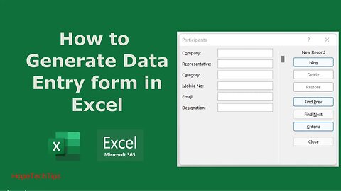 How to Easily Create Data Entry Forms in Excel