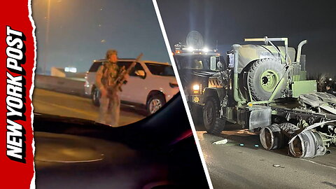Heavily armed police respond after police chase military-style truck on Houston freeway