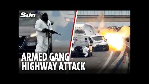 Epic heist in southern Italy: Armed robbers blow up cash van on highway in broad daylight
