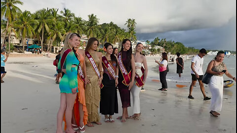 Having Fun And Walking On The Beach with Miss Asia Pacific