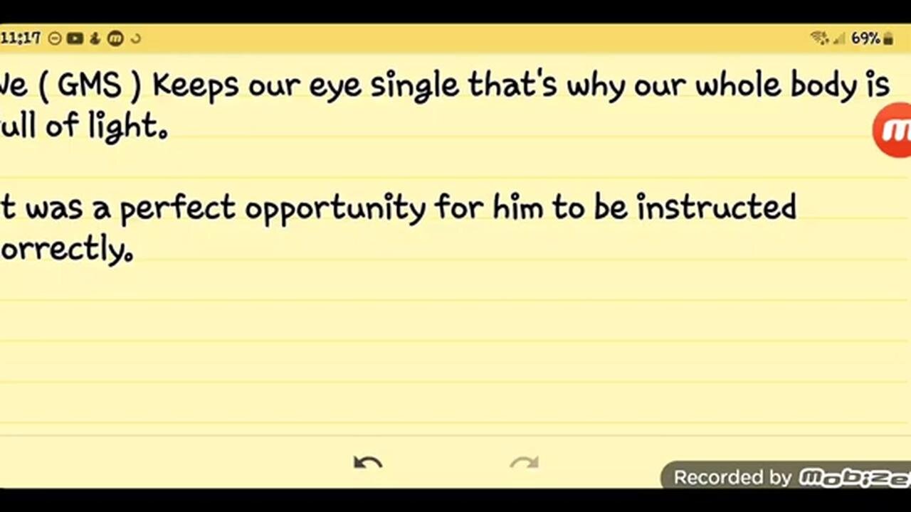 We (GMS) Keeps our eye single that's why our whole body is full of light. - GMS - Greatmillstone