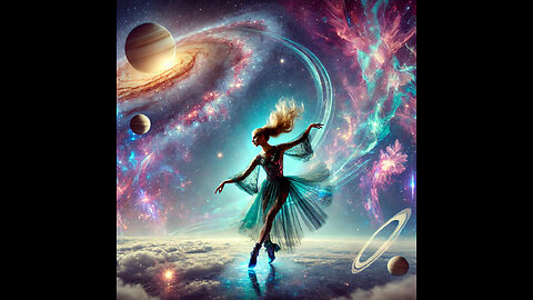 Mesmerizing Cosmic Dance | Ethereal Model in Futuristic Sci-Fi World