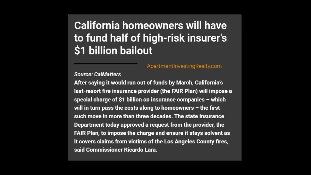 California Property Owners to Fund $1 BILLION Bailout 😬🤯🏢