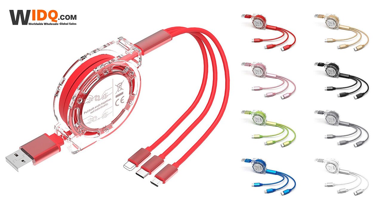 🔥 3-in-1 Retractable Fast-Charge Cable | One Cord for ALL Devices! ⚡️