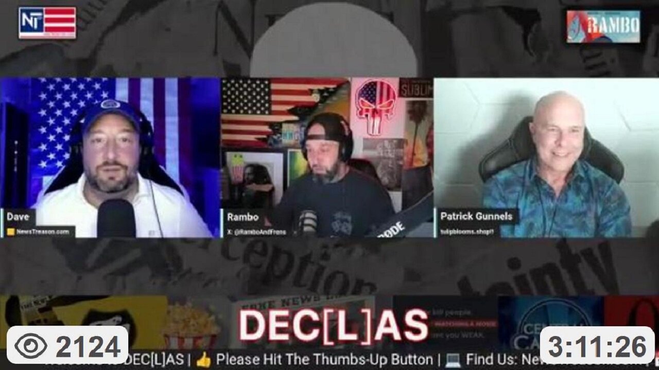 NewsTreason's DECLAS Show: Epstein Email Boomerang - Libel Laws End MSM - Financial Reset ~ w/ Rambo, Dave, & Patrick 11/15/25