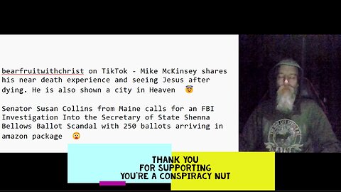 Mike McKinsey shares his near death experience and seeing Jesus, 250 blank ballots in Amazon package