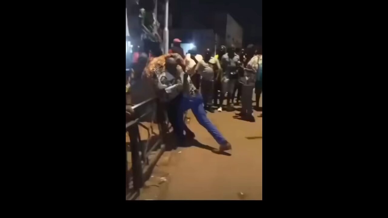 two black men fighting