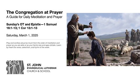 Sunday’s OT and Epistle—1 Samuel 16:1-13; 1 Cor 13:1-13