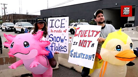 Activists in Halloween costumes protest ICE outside Chicago facility