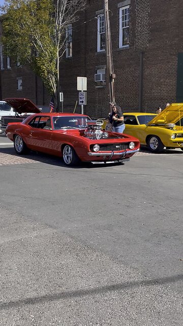 Roots blown 1969 Camaro rolling through the Main Street cruise in Cleveland, TN