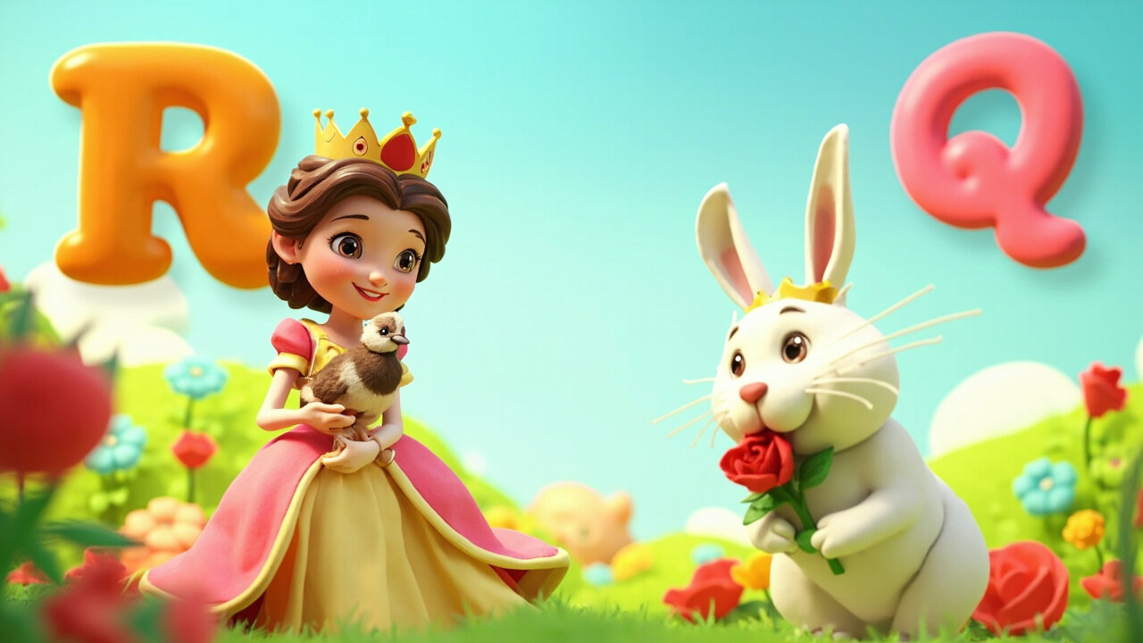 Learn Alphabets Q & R | Fun Kids Cartoon 3D Animation