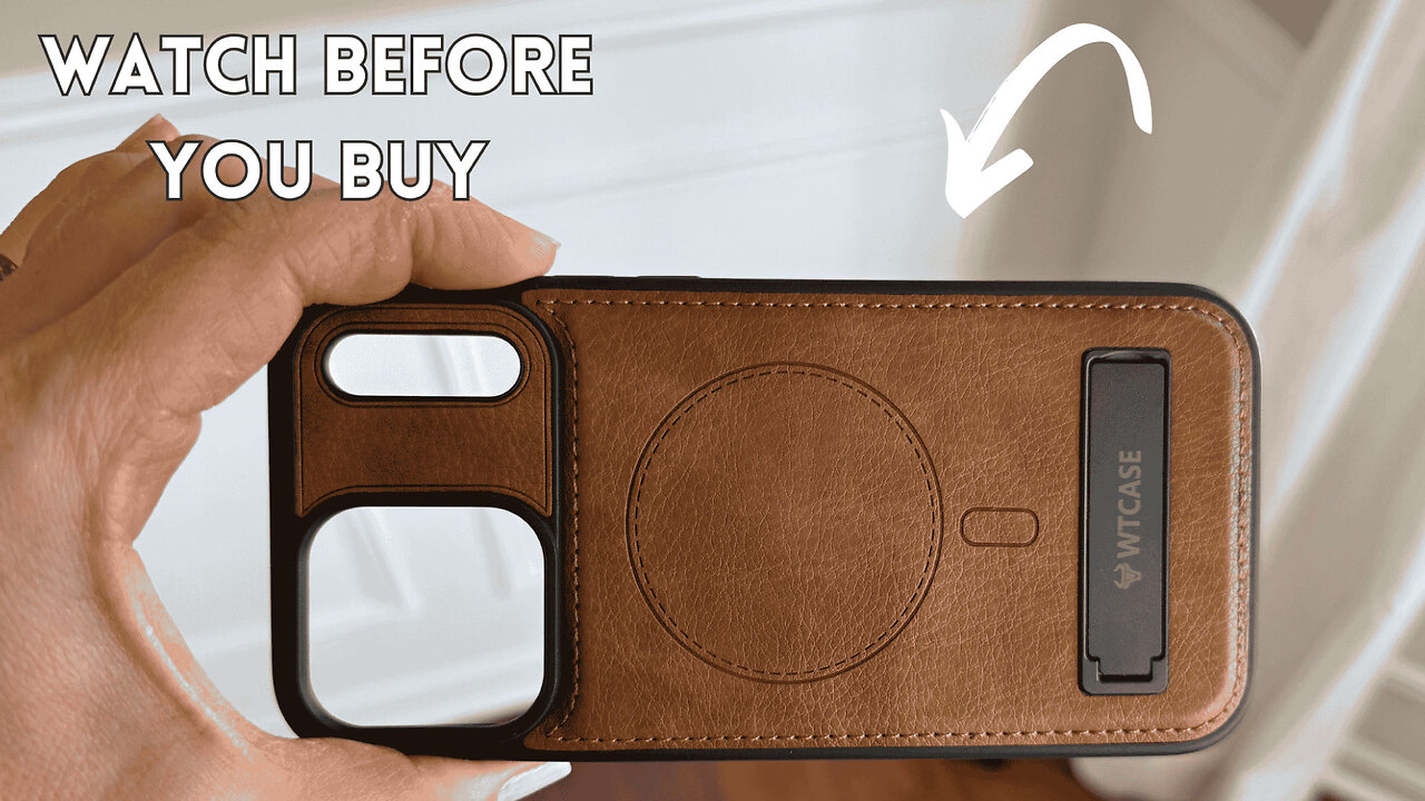 Magnetic Leather Case for iPhone 17 Series with Invisible Kickstand & Magsafe Compatibility.