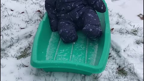 Baby’s First Sled Ride