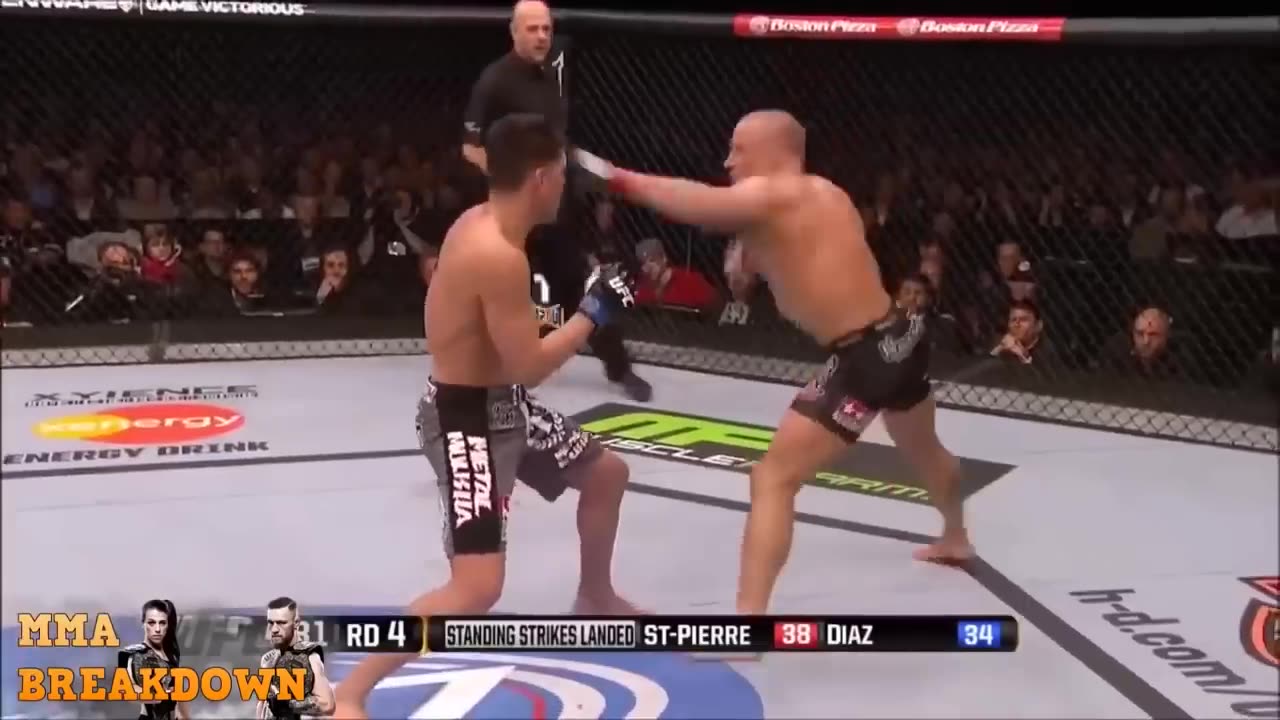 George St Pierre vs Nick Diaz Best Highlights