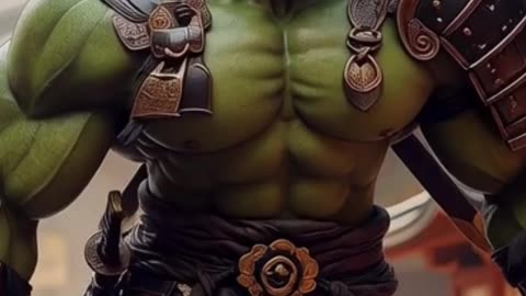 SAMURAI HULK SMASH AND SLASH - URBAN AI MARVEL FANTASY