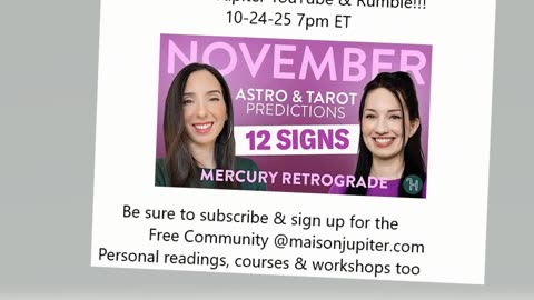 Maison Jupiter Astro & Tarot Predictions for November 2025 (All 12 zodiac signs)