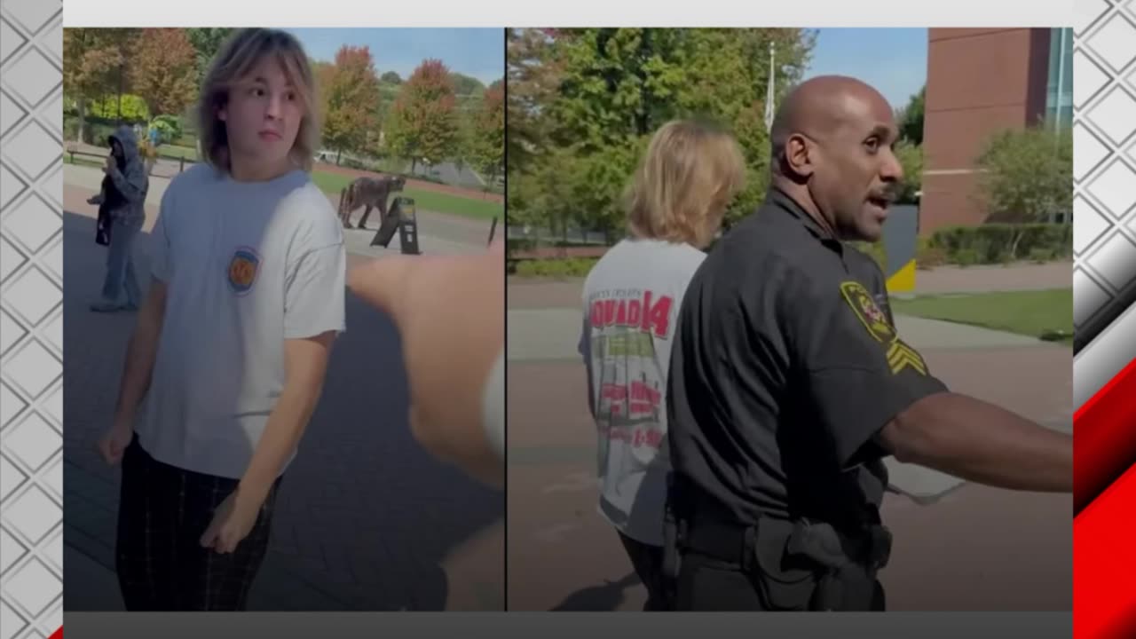 Tomato thrown at Charlie Kirk memorial, police officer swiftly intervenes