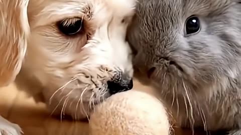 Puppy and Bunny Share a Secret 🤫 AI