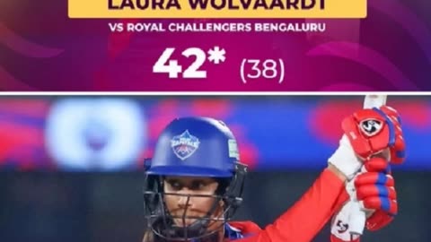 DCW beat RCBW by 7 wkts in 15th match of WPL26 in Vadodara. Marizanne kapp potm