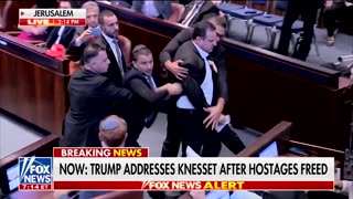 Israeli Police Swiftly Remove Hecklers Who Attempted To Derail Trump's Speech
