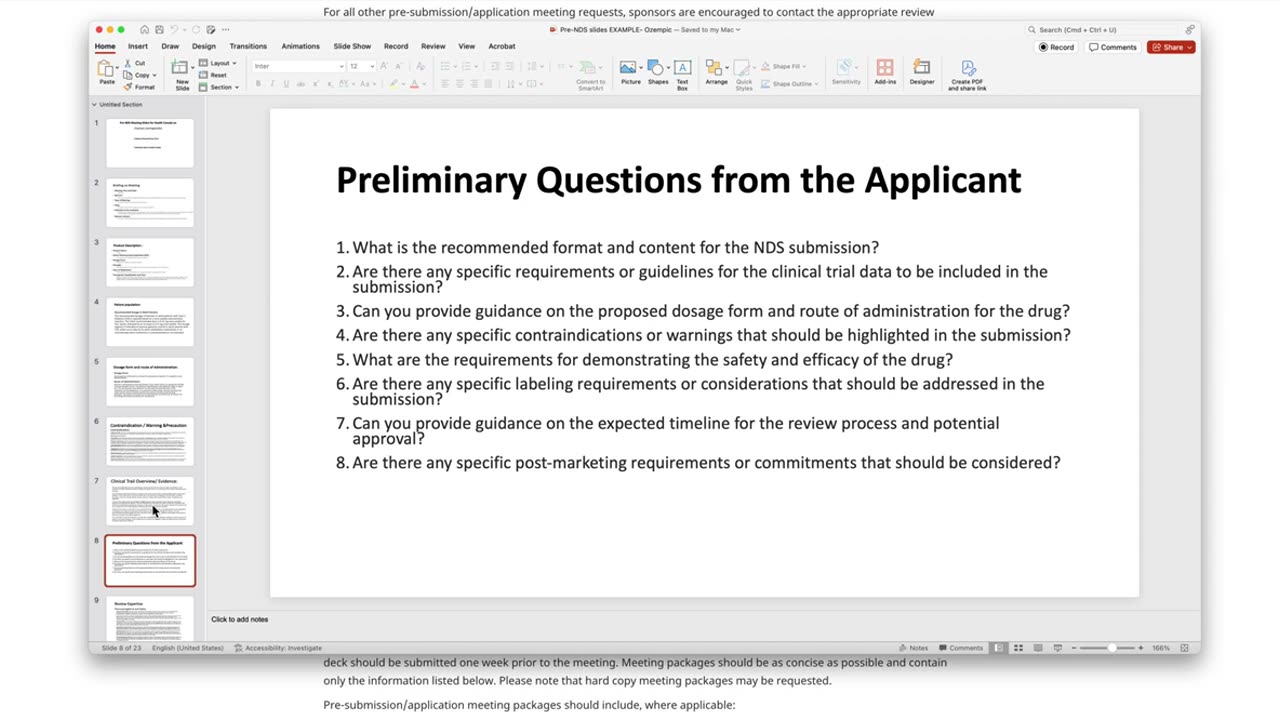 Health Canada-Preparation of Meeting Application Packages for CTA,NDS,SNDS. Peivand Pirouzi, Ph.D.