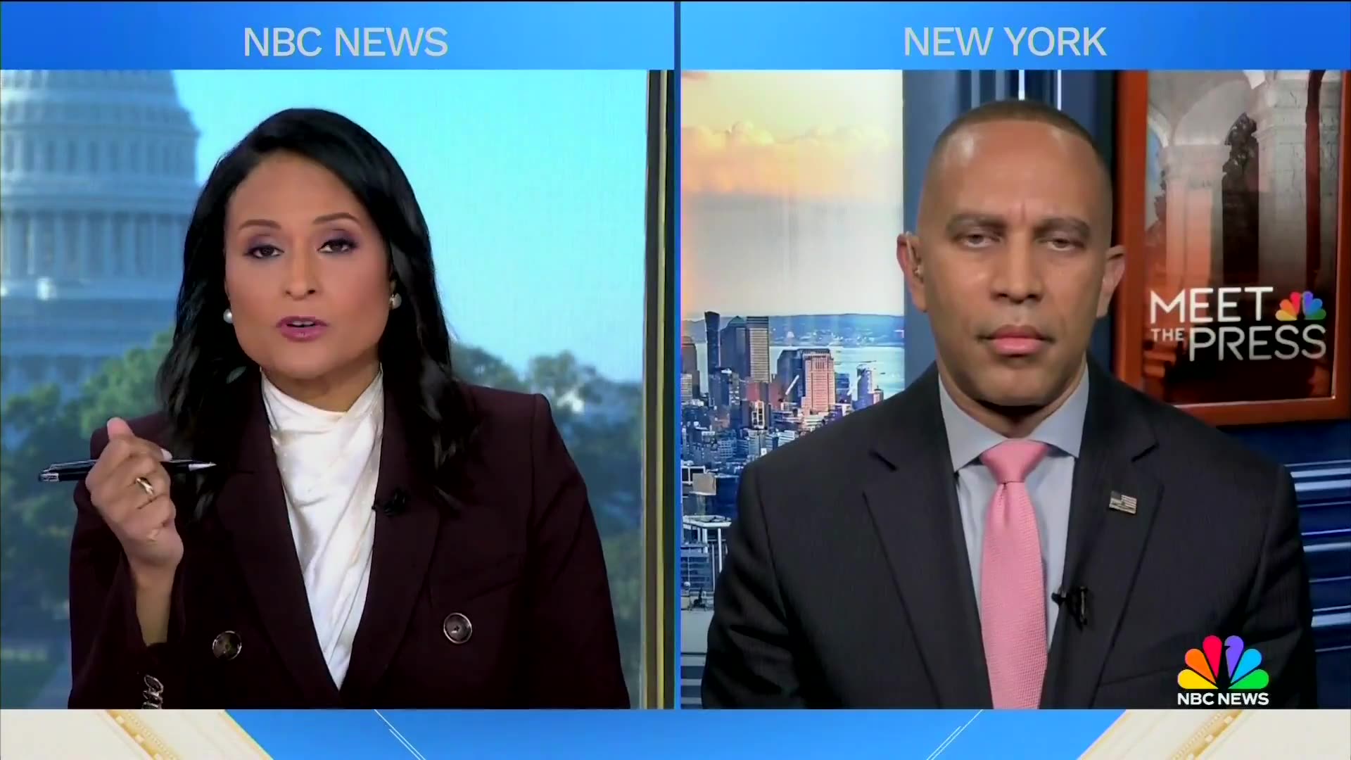 NBC plays Montage of past Dem leaders advocating AGAINST gov shutdowns, to Hakeem Jeffries