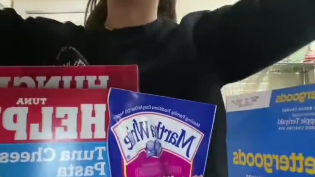 American goes through the food in her home and shows item after item is all “bioengineered food”