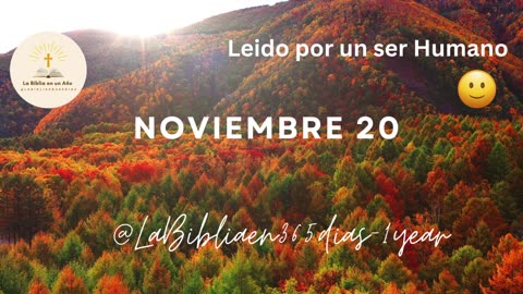 NOVIEMBRE 20 - Lectura de la Biblia en un Año por un Ser Humano (No-IA)