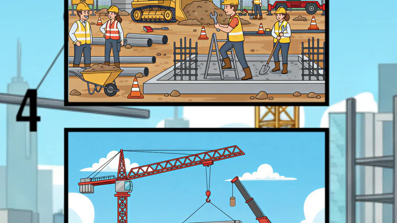 Busy Construction Site 🚧 | Spot the Differences Challenge 👀 | Fun Puzzle for Kids & Adults