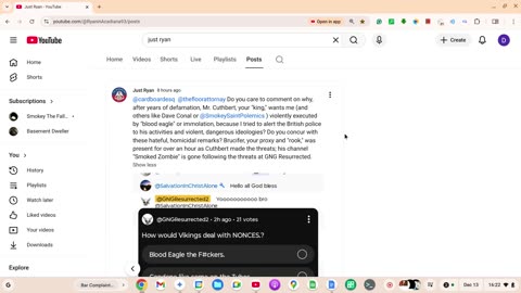 13-12-25 Bill Cuthbert Blood Eagle Criminal Threat\Serving Notice to Reed\Reed Misdirection Post